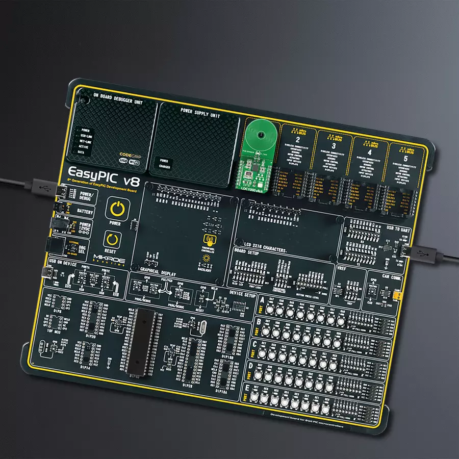 EasyPIC v8 Access DIPMB 1 - upright/background hardware assembly