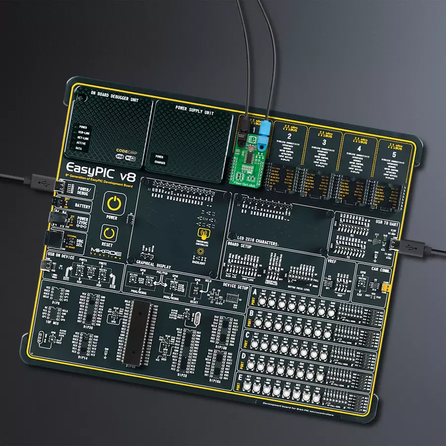 EasyPIC v8 Access DIPMB 1 - upright/background hardware assembly