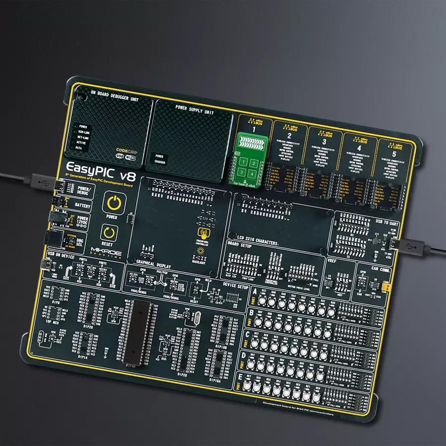 EasyPIC v8 Access DIPMB 1 - upright/background hardware assembly