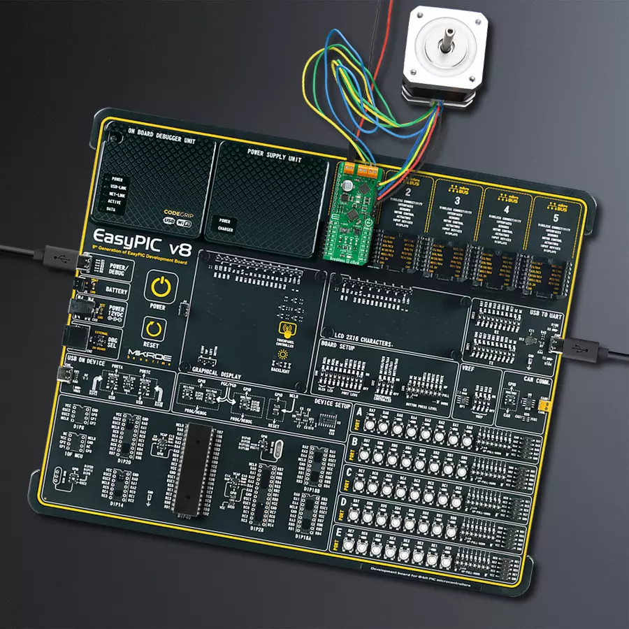 EasyPIC v8 Access DIPMB 1 - upright/background hardware assembly