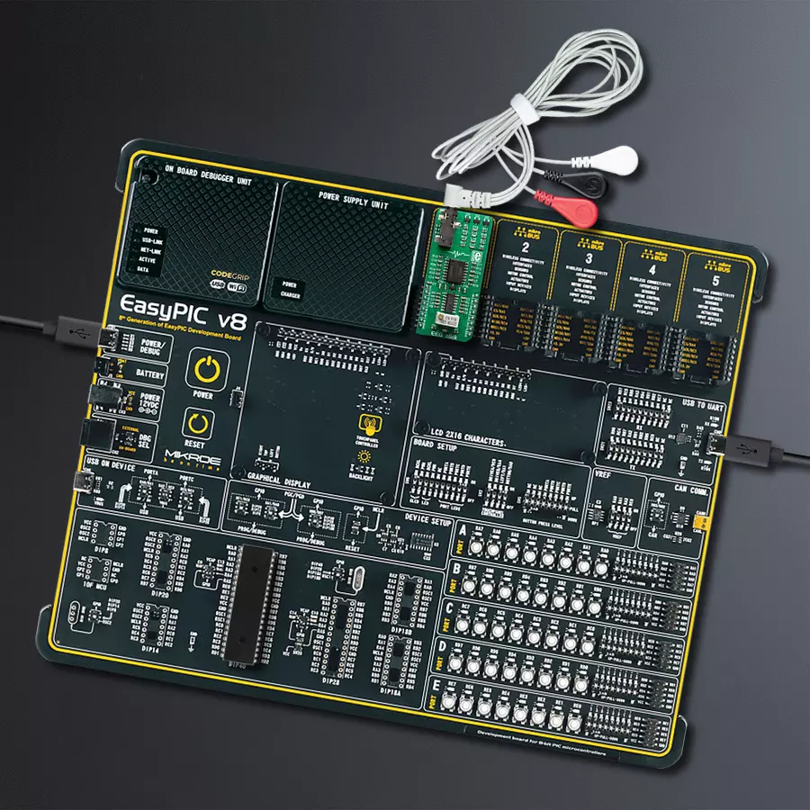EasyPIC v8 Access DIPMB 1 - upright/background hardware assembly