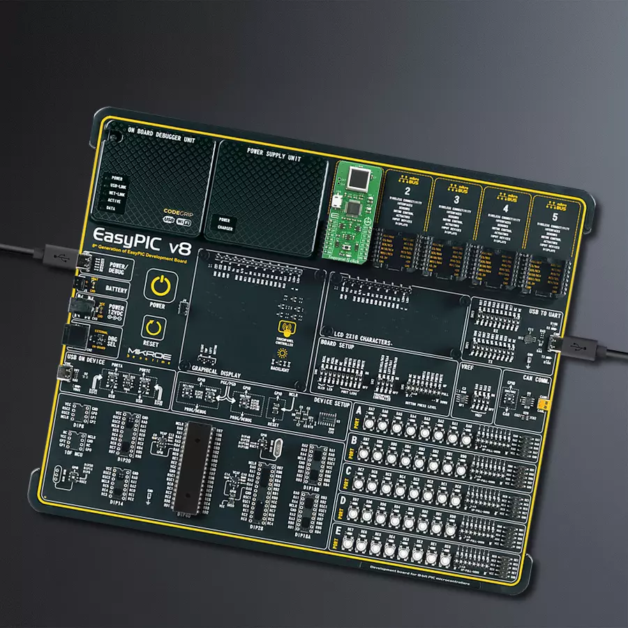 EasyPIC v8 Access DIPMB 1 - upright/background hardware assembly