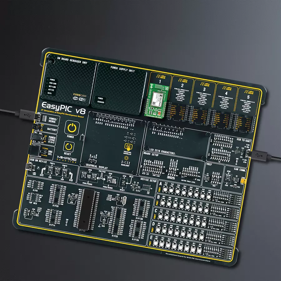 EasyPIC v8 Access DIPMB 1 - upright/background hardware assembly