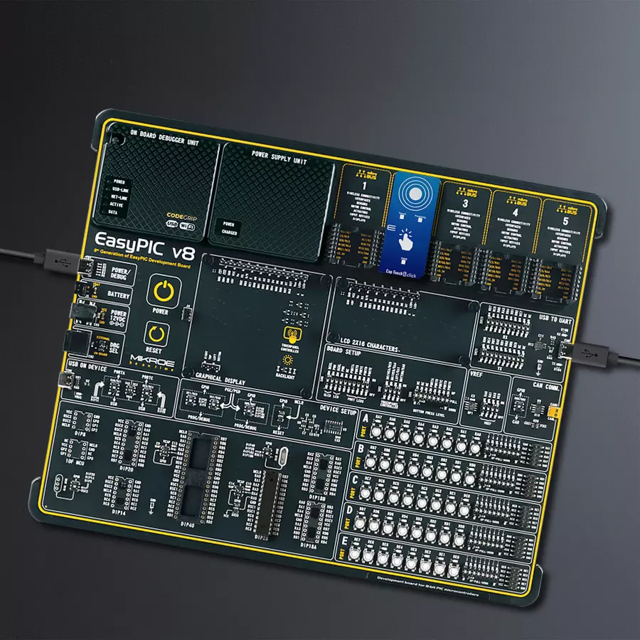EasyPIC v8 Access DIPMB 1 - upright/background hardware assembly