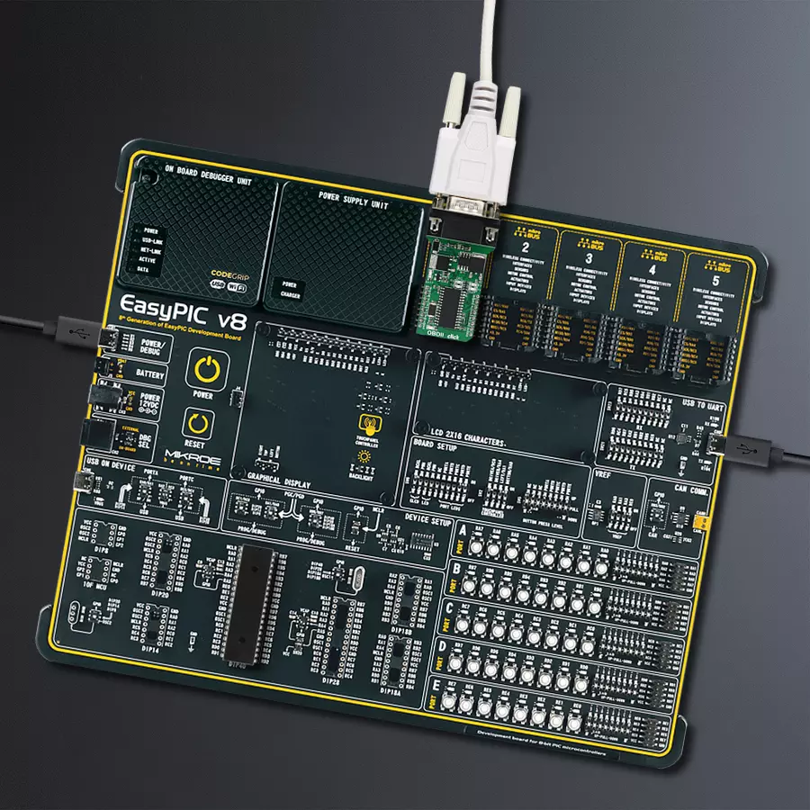 EasyPIC v8 Access DIPMB 1 - upright/background hardware assembly