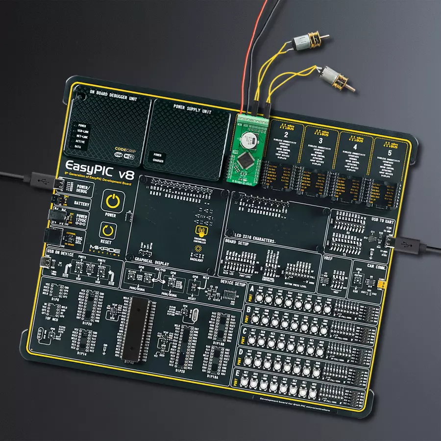 EasyPIC v8 Access DIPMB 1 - upright/background hardware assembly