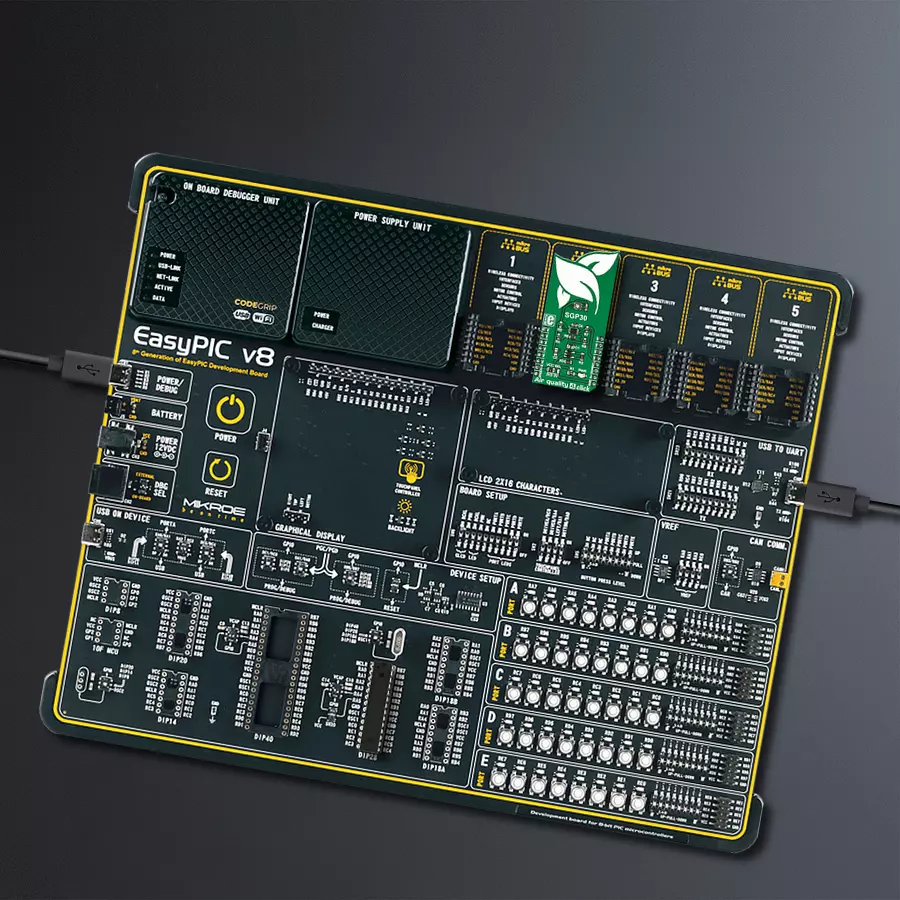 EasyPIC v8 Access DIPMB 1 - upright/background hardware assembly