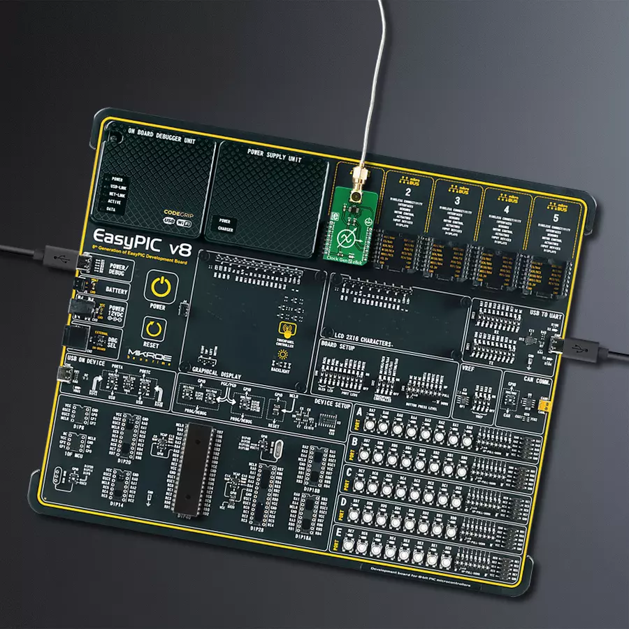 EasyPIC v8 Access DIPMB 1 - upright/background hardware assembly