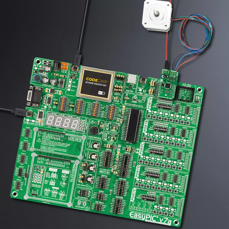 EasyPIC v7a Access MB 1 - upright/background hardware assembly