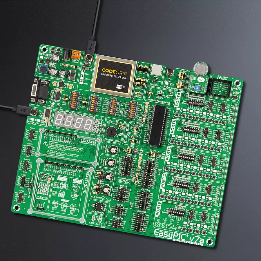 EasyPIC v7a Access MB 1 - upright/background hardware assembly