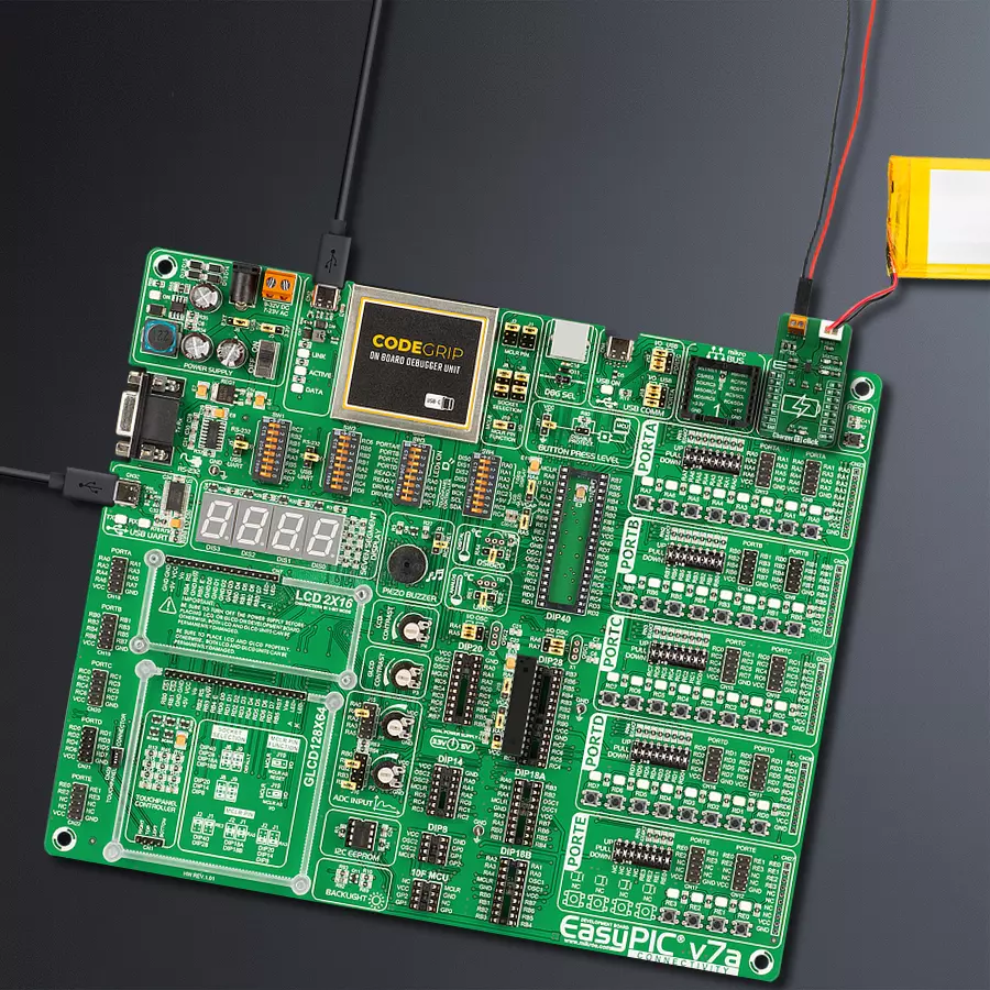 EasyPIC v7a Access MB 1 - upright/background hardware assembly