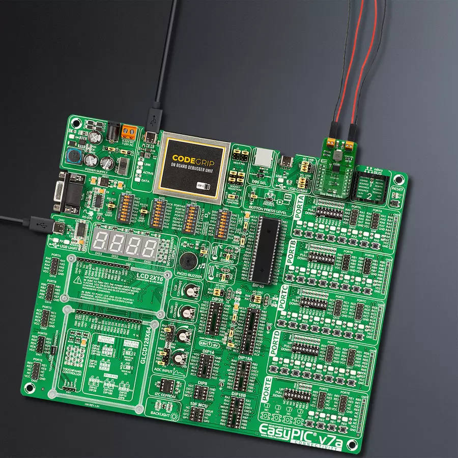 EasyPIC v7a Access MB 1 - upright/background hardware assembly