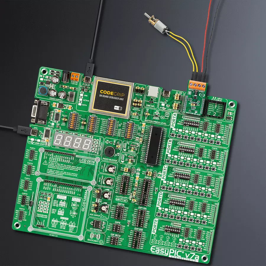 EasyPIC v7a Access MB 1 - upright/background hardware assembly