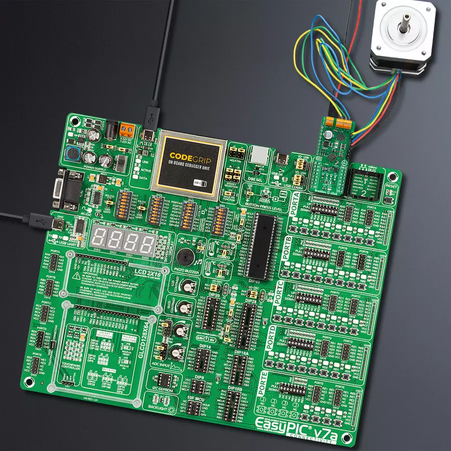 EasyPIC v7a Access MB 1 - upright/background hardware assembly