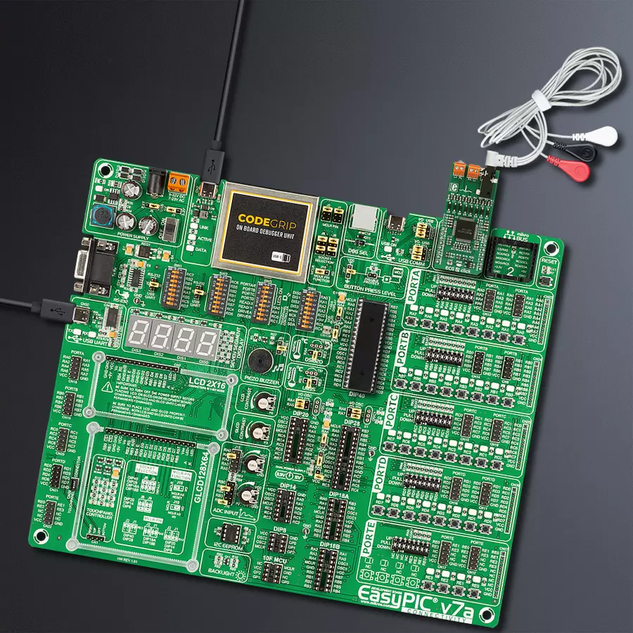 EasyPIC v7a Access MB 1 - upright/background hardware assembly