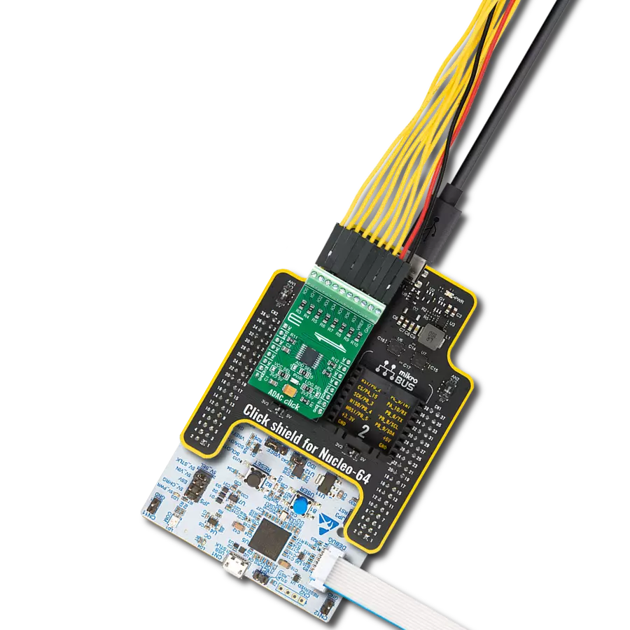 ADAC Click with Nucleo 64 with STM32G431RB MCU