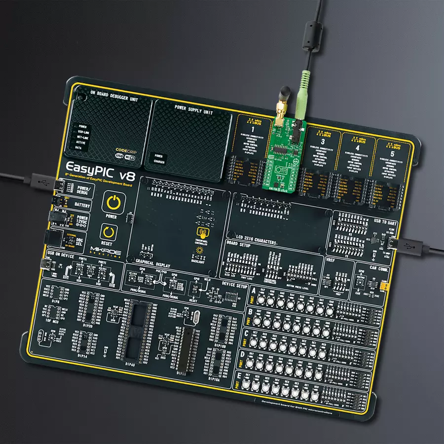 EasyPIC v8 Access DIPMB 1 - upright/background hardware assembly