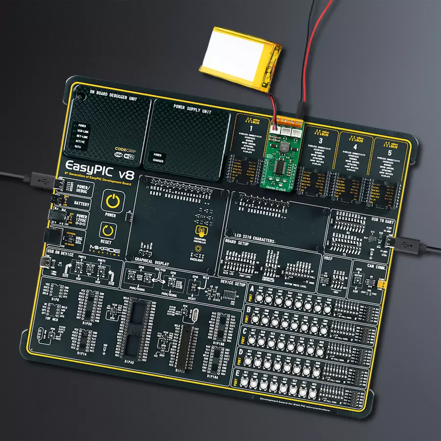 EasyPIC v8 Access DIPMB 1 - upright/background hardware assembly