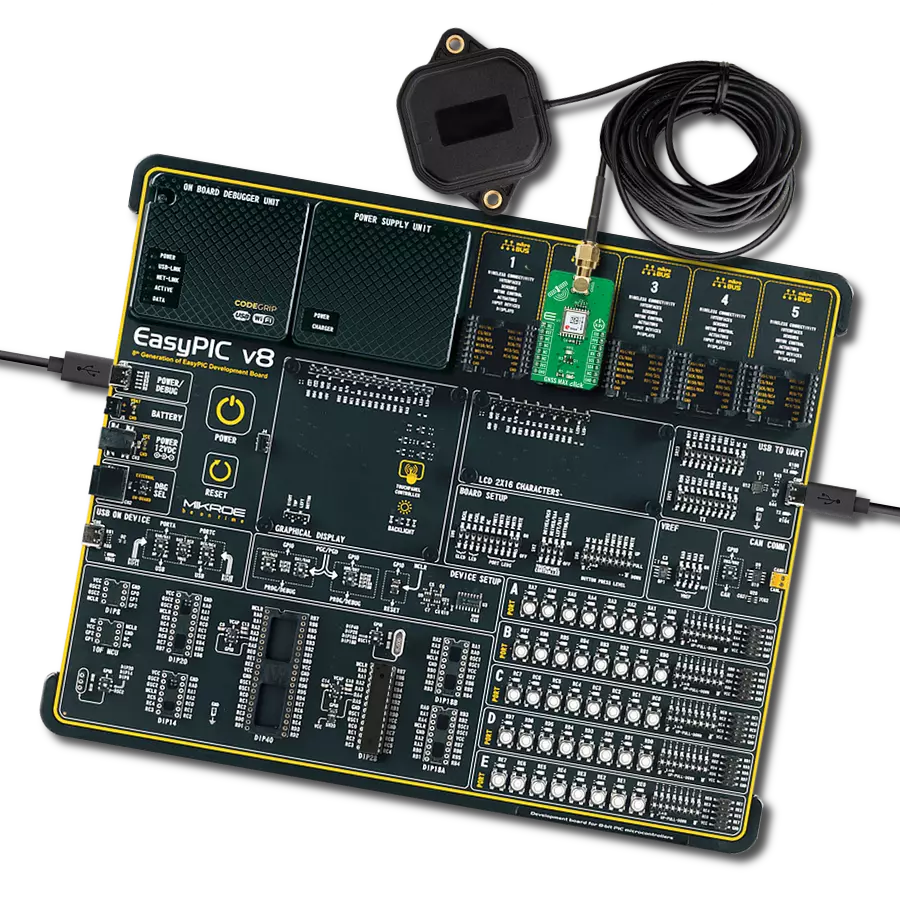 GNSS MAX Click with EasyPIC v8