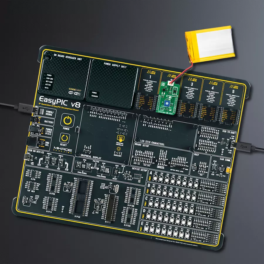 EasyPIC v8 Access DIPMB 1 - upright/background hardware assembly