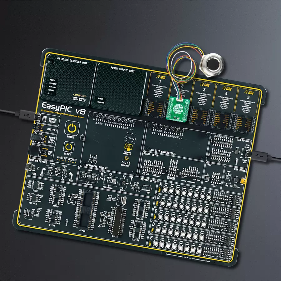 EasyPIC v8 Access DIPMB 1 - upright/background hardware assembly
