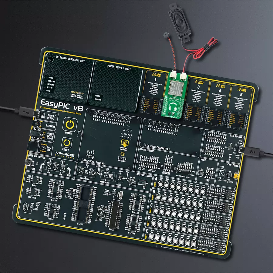 EasyPIC v8 Access DIPMB 1 - upright/background hardware assembly