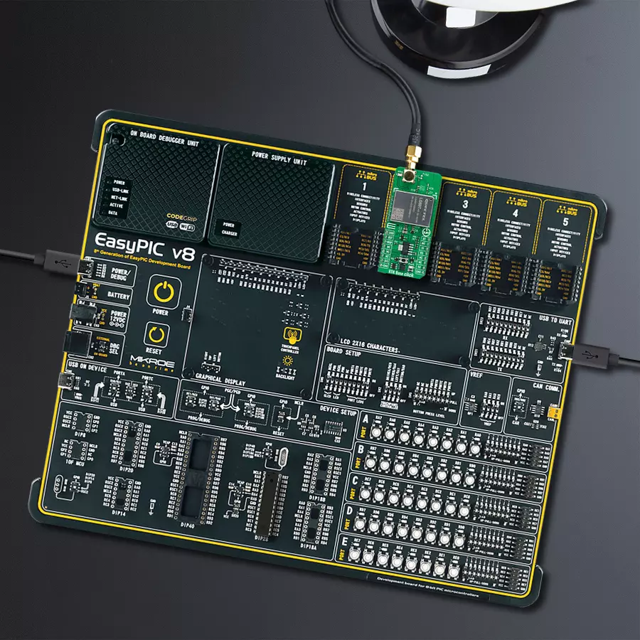 EasyPIC v8 Access DIPMB 1 - upright/background hardware assembly