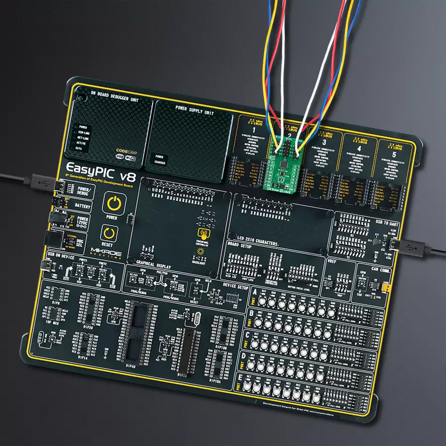 EasyPIC v8 Access DIPMB 1 - upright/background hardware assembly