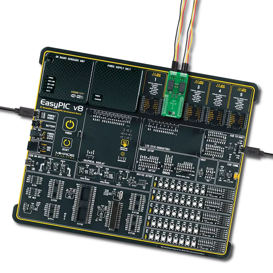 Relay 4 Click with EasyPIC v8