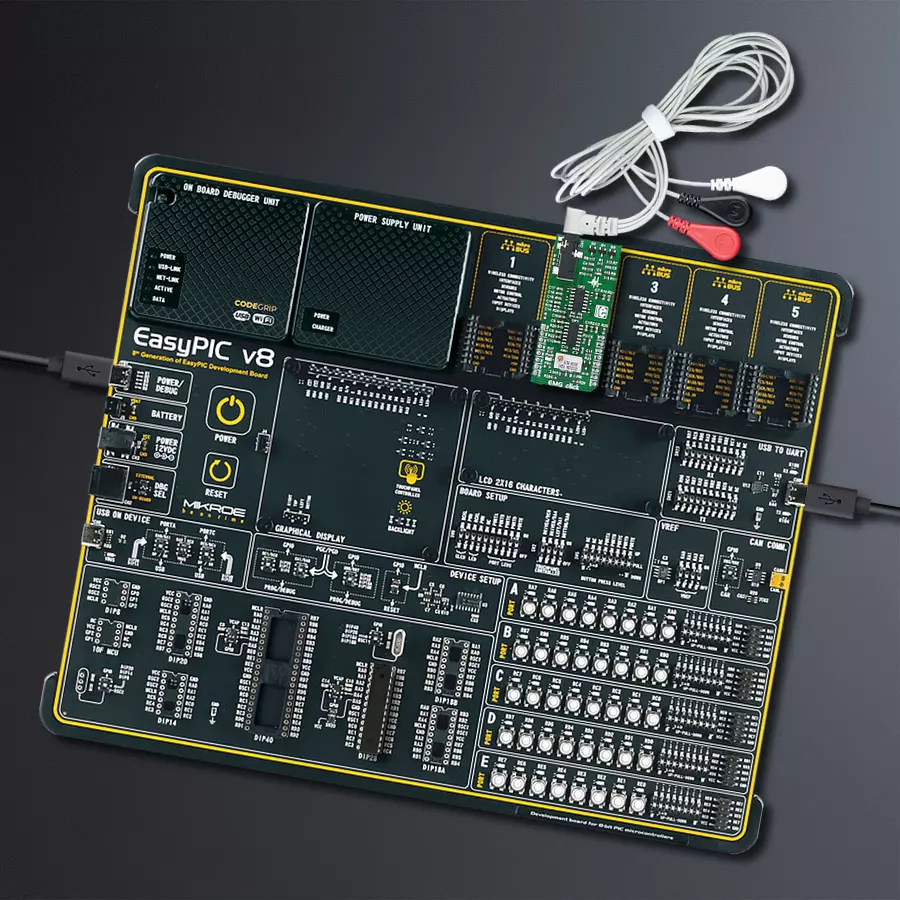 EasyPIC v8 Access DIPMB 1 - upright/background hardware assembly