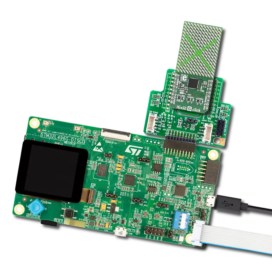 Experience the vast canvas of possibilities with green LED matrix based on IS31FL3733 and STM32L496AG