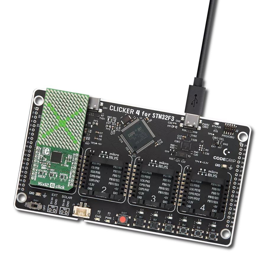 Experience the vast canvas of possibilities with green LED matrix based on IS31FL3733 and STM32F302VC