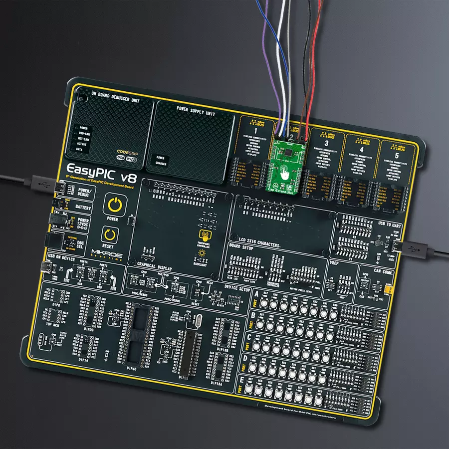 EasyPIC v8 Access DIPMB 1 - upright/background hardware assembly