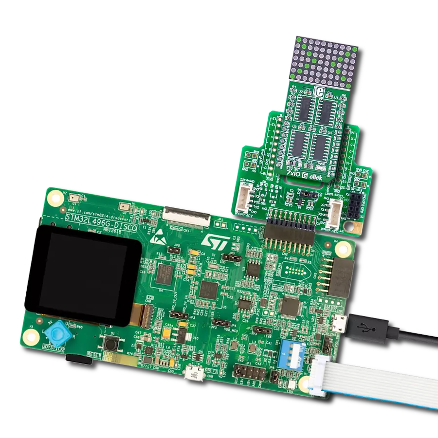 Experience the brilliance of our green dot matrix display with SZ810757G and STM32L496AG