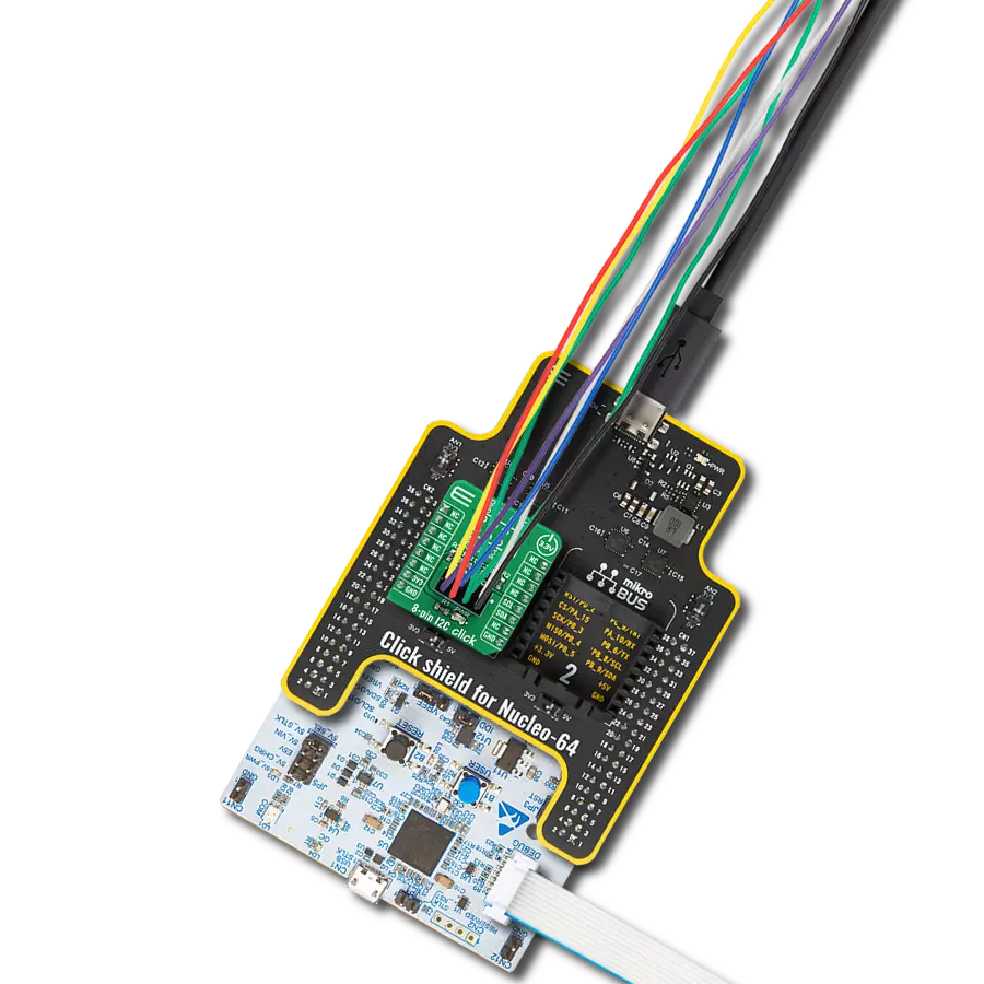 Manage various sensors and actuators with our I2C adapter and STM32G474RE