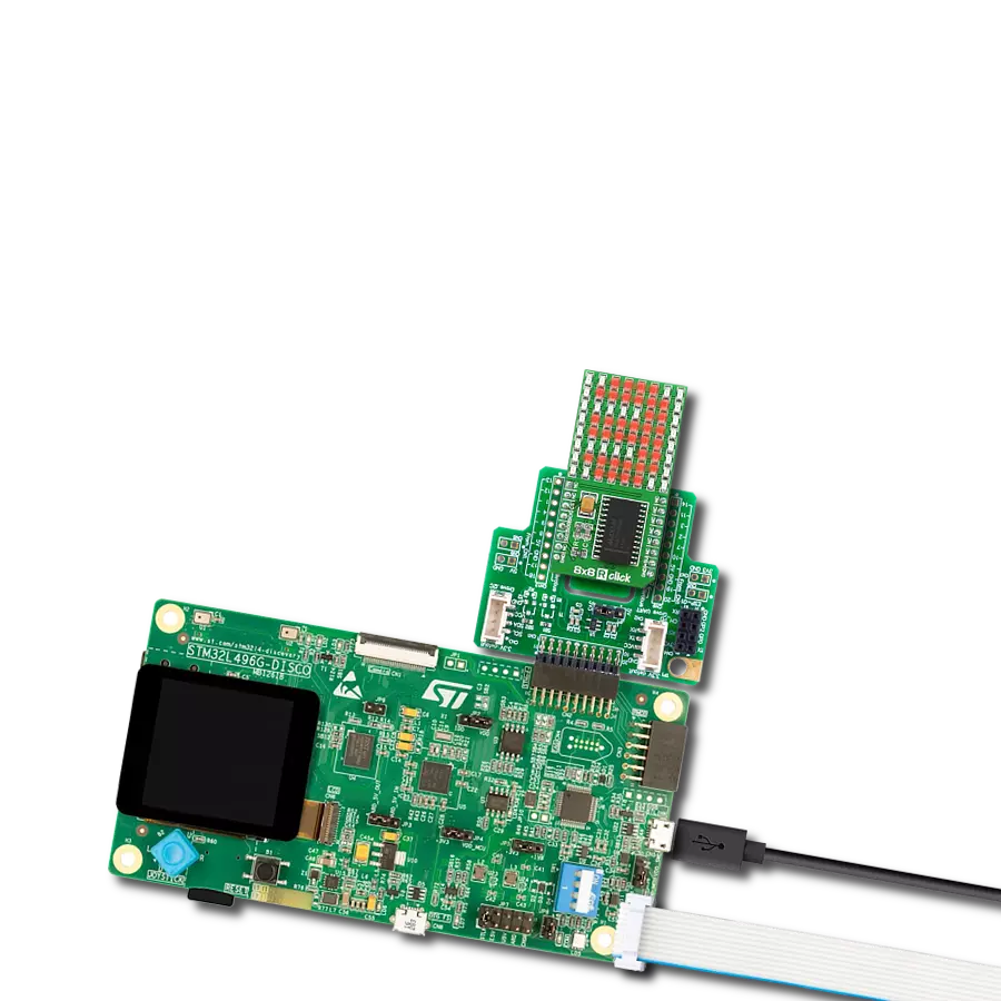 Creates dynamic red visual outputs with MAX7129 and STM32L496AG