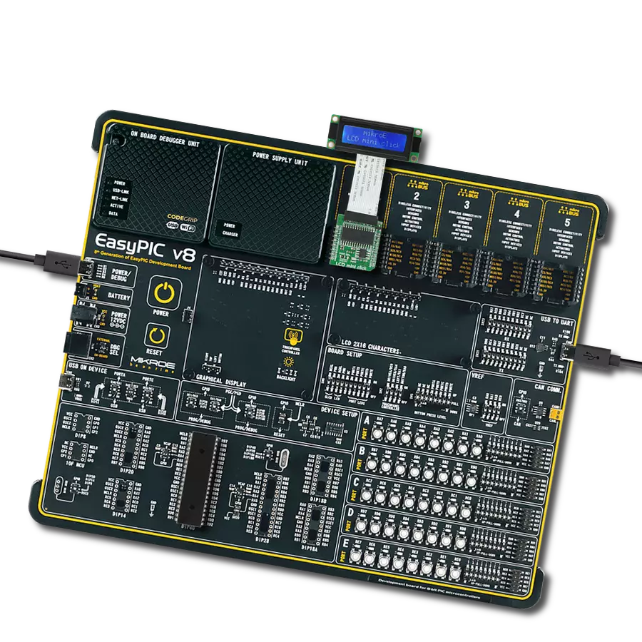 LCD mini Click with EasyPIC v8