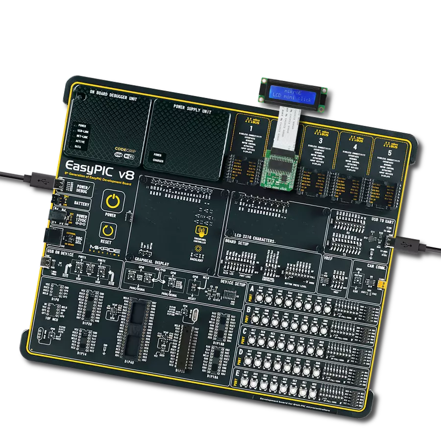 LCD mini Click with EasyPIC v8