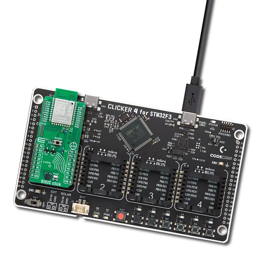 Connect devices over short distances using B102C and STM32F302VC