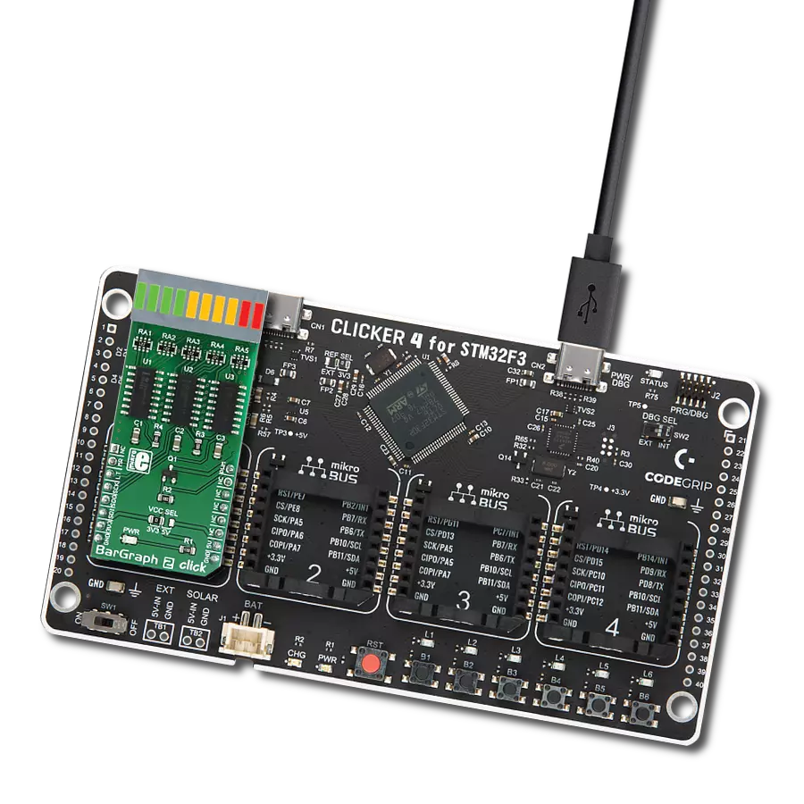 Simplify data representation with a 10-segment bar graph based on XGURUGX10D and STM32F302VC