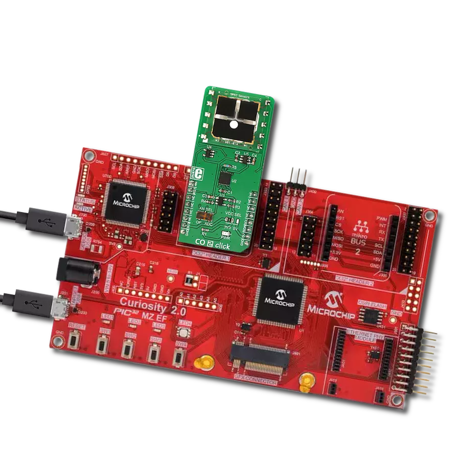 CO 2 Click with Curiosity PIC32MZ EF 2.0 Development Board