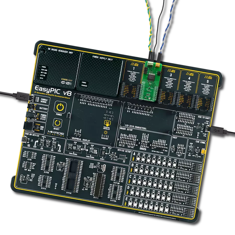 RS485 Isolator 2 Click with EasyPIC v8