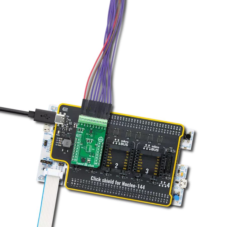 Expand 17 Click with Nucleo 144 with STM32H743ZI MCU