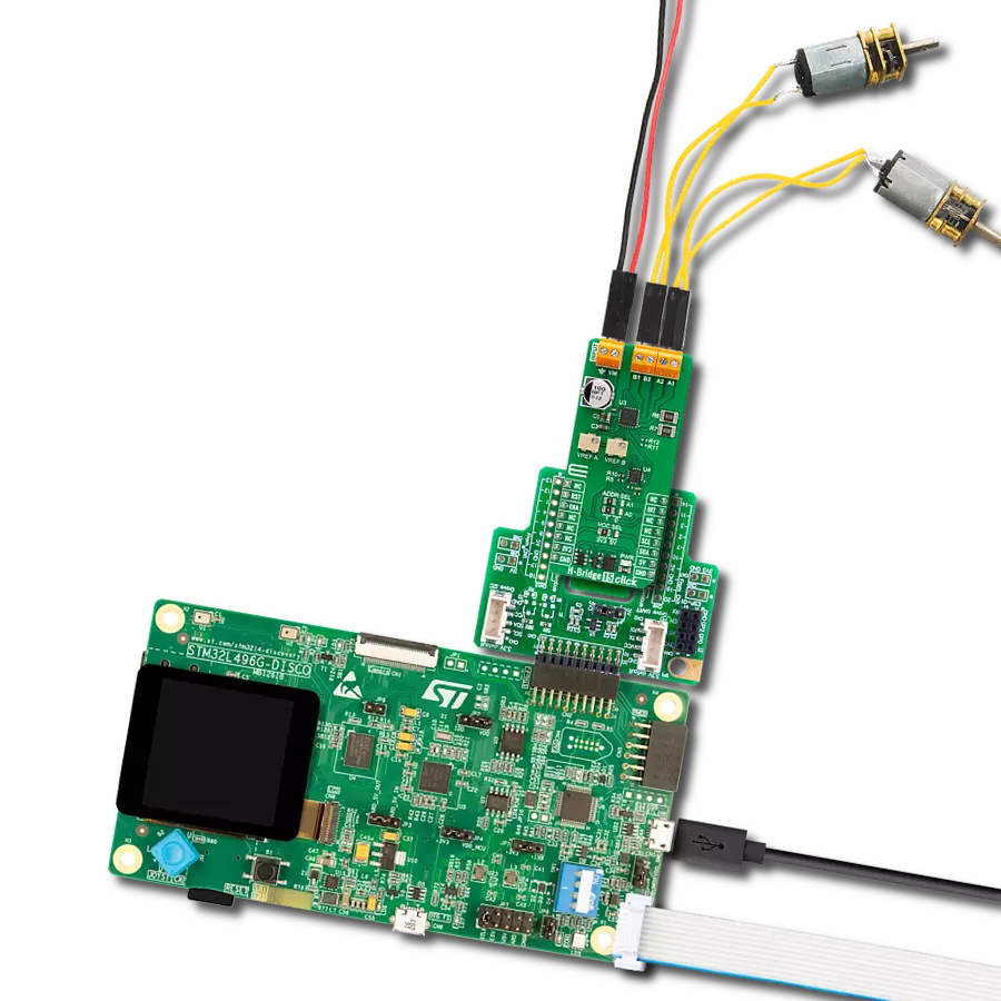 使用DRV8834和STM32L496AG控制两个直流电机或一个双极步进电机的运动