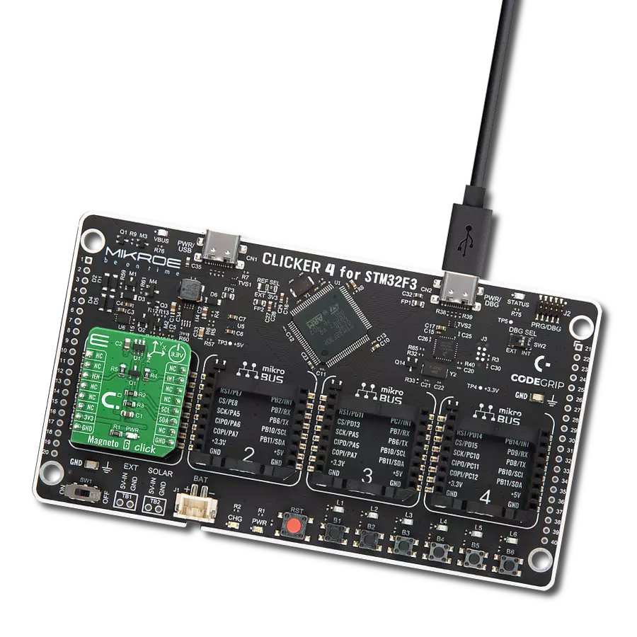 使用TLI493D-A2B6和STM32F302VC测量三轴(X、Y、Z)磁场