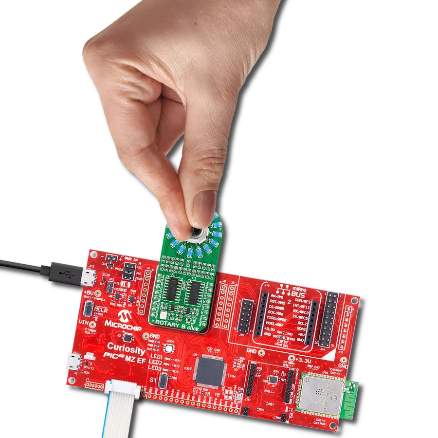 Provide clear visual feedback and signal knob's position with EC12D1564402 and PIC32MZ2048EFM100