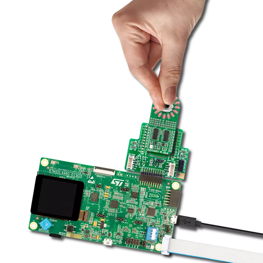 使用STM32L496AG和EC12D1564402创建旋转解决方案，配有发光红色LED环