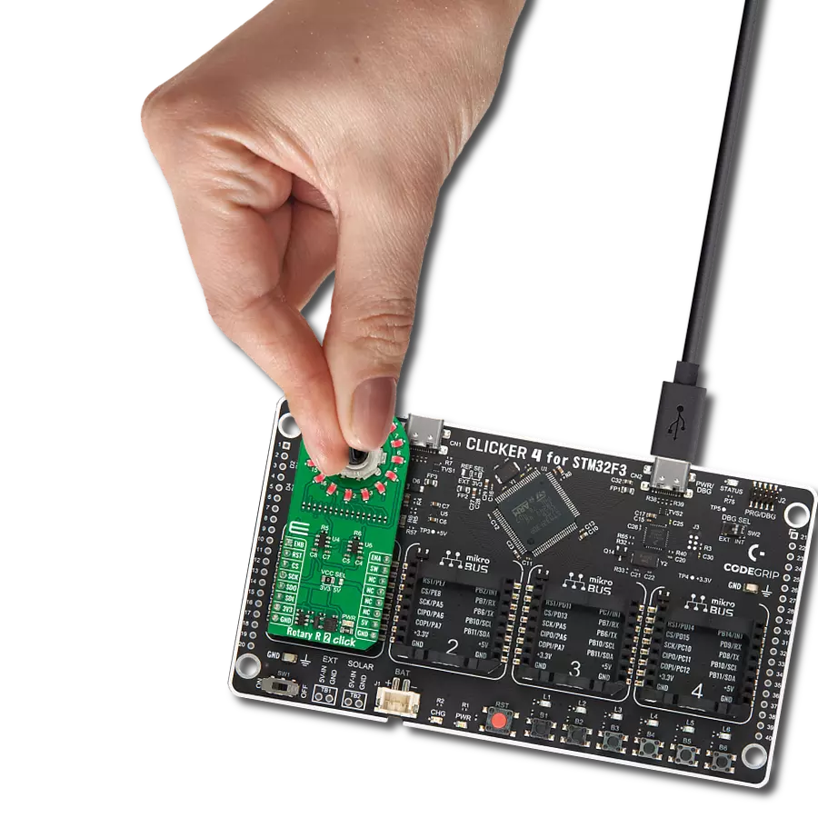 Control things like volume or brightness and visually see those adjustments with TLC5925 and STM32F302VC