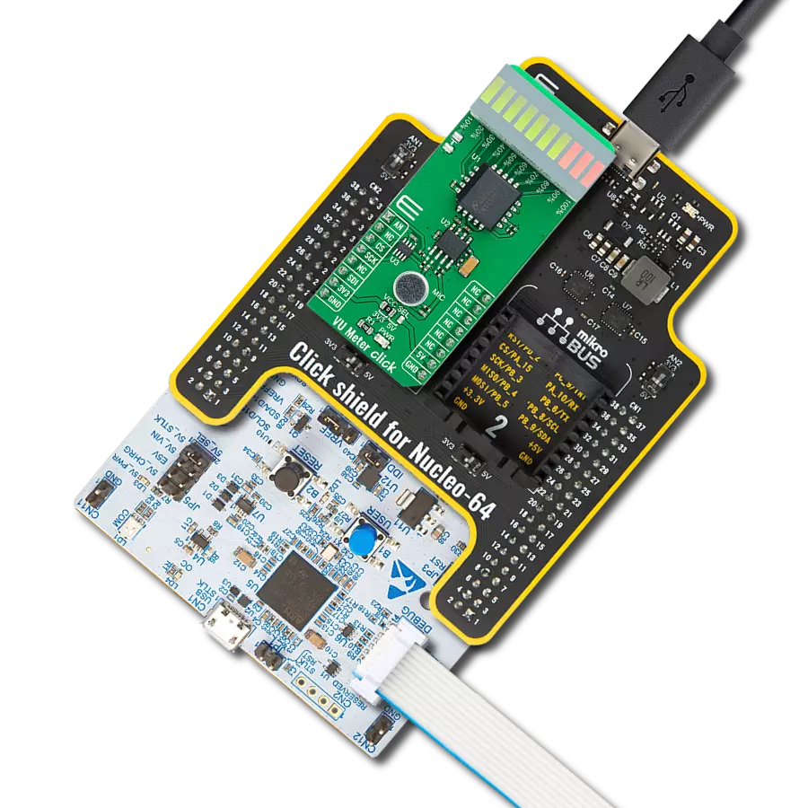 Displays the intensity of an audio signal using LM3914 and STM32G474RE