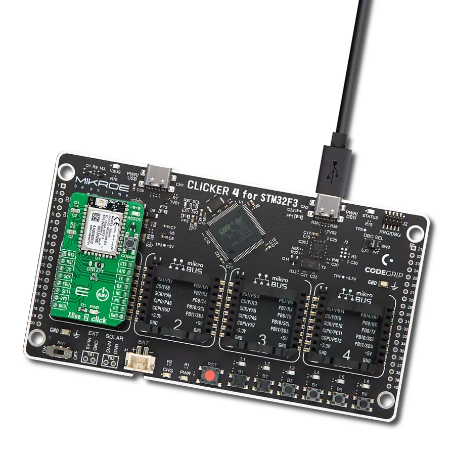 Combine XB3-24Z8UM and STM32F302VC to create an embedded cellular and mesh networking applications